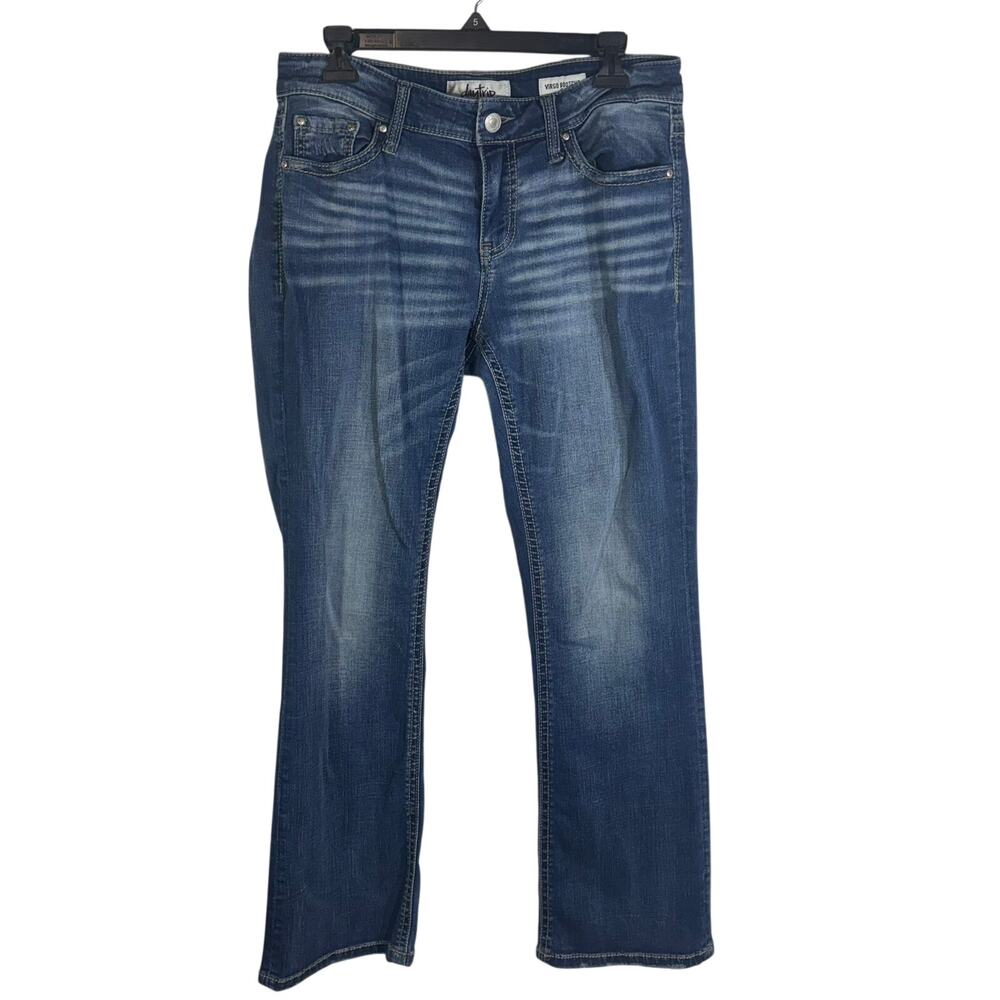 Daytrip Virgo Bootcut Jeans Womens 28R Blue Distressed Stretch Y2K Western